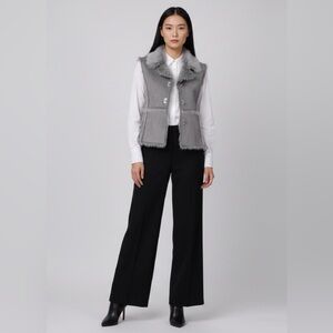 LISA INTERNATIONAL Faux Suede and Fur Vest